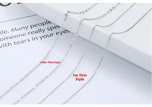 Détail de chaînes croisées en argent sterling S925, styles épais 1,58mm et fin 1mm