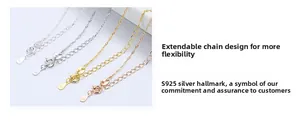 Adjustable S925 sterling silver water wave extension chains in silver gold and rose gold