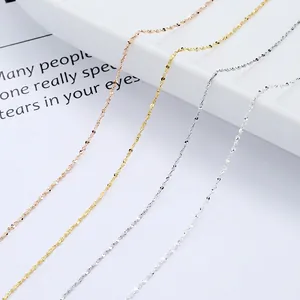 925 Sterling Silver Gypsophila Chain Necklace For Women Sparkling Twisted Single Chain Adjustable S925 Minimalist Jewelry
