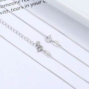 S925 Sterling Silber Schlangenkette Halskette mit Karabinerverschluss und Verlängerung