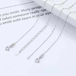 Sparkling S925 sterling silver chain necklace with lobster clasp and teardrop tag