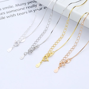 Oktogonale S925-Sterlingsilberketten in Silber, Gold und Roségold-Finish