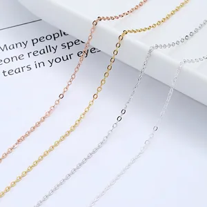 Collier Chaîne Forçat en Argent Sterling 925 pour Femmes Minimaliste Ras du Cou Réglable Chaîne O Bijoux de Base Plaqué