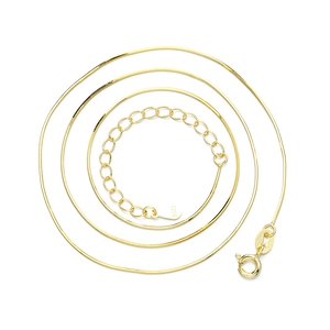 Poliertes S925 Sterling Silber Schlangenkette Collier mit 18k Goldbeschichtung und Punze