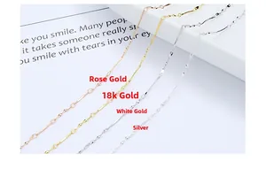 Detail of s925 silver twist chains in rose gold, 18k gold, white gold, and silver