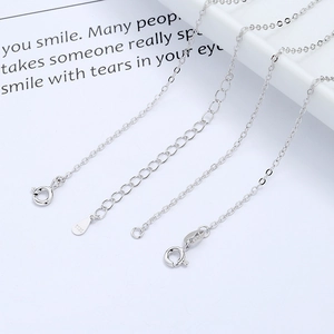 Collier minimaliste en argent sterling S925 avec fermoir à ressort et extension