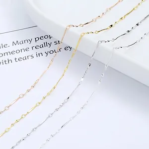 S925 Sterling Silver Twisted Wave Link Necklace Chain For Women Minimalist Adjustable Bare Neck Necklace Accessory Jewelry