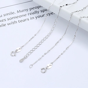 Elegant S925 sterling silver twisted link necklace with spring clasp for women