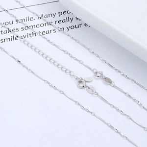 Elegant S925 sterling silver twist chain necklace with spring clasp and adjustable length