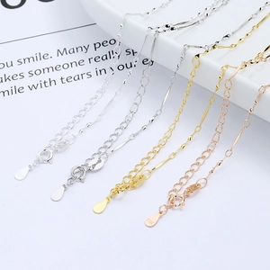 S925 sterling silver twisted link necklace chains in silver, gold and rose gold finishes
