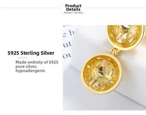 Detail of S925 hallmark on the inner surface of an openable hollow bell pendant