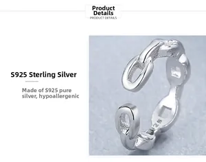 Detailed macro view of S925 sterling silver chain link texture and hypoallergenic finish