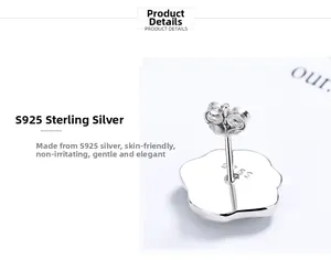 Macro shot of S925 sterling silver earring back with butterfly clasp and hallmark