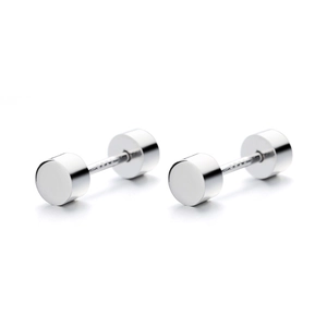 Boucles d'oreilles haltères minimalistes en argent 925 avec finition polie