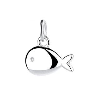 Colgante de ballena pulido en plata de ley S925 accesorio de joyería minimalista