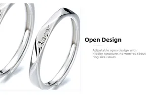 Detailed macro of S925 sterling silver Amour ring featuring adjustable open-end design