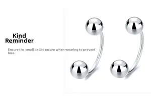 Detailed macro view of S925 sterling silver U-shaped earrings with screw-on ball closures