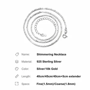 Funkelnde S925 Sterlingsilber Kette mit feinem Wellendesign in Gold und Silber Finish