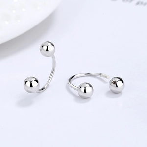 Minimalist S925 sterling silver U-shaped barbell earrings with screw ball back closure