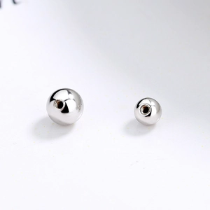 Polished S925 sterling silver screw back ball replacements for stud earrings and piercings
