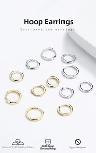 Collection de créoles en argent 925 doré et argenté avec détails en zircon