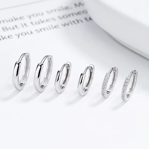 Trois paires de créoles en argent sterling 925 avec cristaux et plaqué or 18 carats