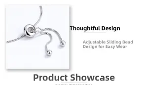 Detailed view of adjustable slider bead on a silver bow bracelet for a custom fit
