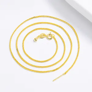 Collana a Catena Chopin in Argento Sterling 925 Catena per Perline Fai-da-te Regolabile Placcata Oro 18K Catena Clavicola Universale per Gioielli Donna