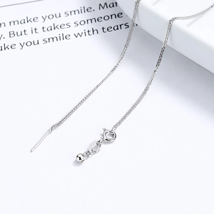 Collana a catena Chopin regolabile in argento 925 con ago per perline e ciondoli DIY