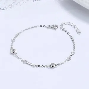 Detail shot of S925 sterling silver bracelet with cubic zirconia and S925 hallmark tag