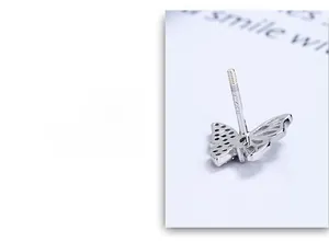 Close-up of S925 sterling silver butterfly earring back showing hallmark and craftsmanship