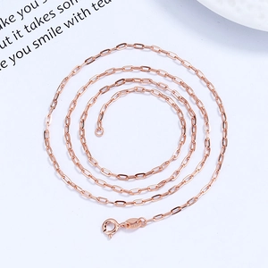 S925 Sterlingsilber Büroklammer-Kette Halskette Für Damen 18K Vergoldet Minimalistische Feine Schlichte Choker Schlüsselbeinkette Schmuck
