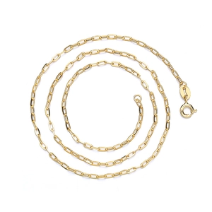 Elegante 18k vergoldete S925 Sterling Silber Büroklammer-Halskette mit Federringverschluss