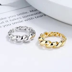 Detail of S925 sterling silver wheat ear adjustable rings in gold and silver finishes