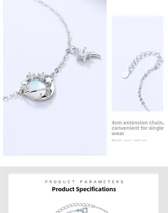 Dettaglio del marchio S925 e catena di estensione di 4cm sul bracciale in argento