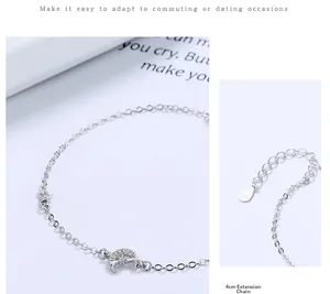 Detail of S925 sterling silver moon and star bracelet showing 4cm adjustable extension chain