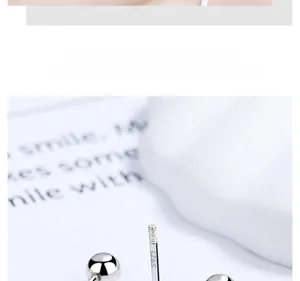 Macro view of S925 sterling silver flower earring with authentic hallmark stamp