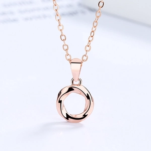 Elegant 925 sterling silver Mobius twist necklace in rose gold with polished finish