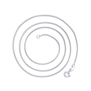 Minimalist 1mm S925 sterling silver snake chain necklace with spring ring clasp