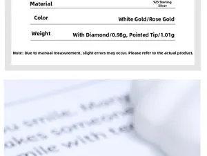 Specifications for 925 sterling silver screw back stud earrings in silver and rose gold