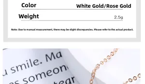 Macro van de 2,5g roségouden S925 zilveren ketting details en gewichtsspecificaties