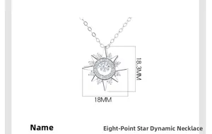 Detail view of asteroid star pendant with size dimensions 18.3mm by 18mm