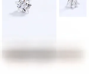 Detailed view of 4mm star zircon stud earring with 925 silver screw back structure