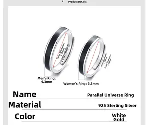 Specifiche dettagliate delle dimensioni per anelli di coppia in argento 925