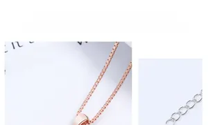 Détail de la chaîne box en or rose et de l'extension en argent du collier en argent 925