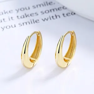 925 Sterlingsilber Minimalistische Wassertropfen Ohrringe Für Damen Geometrische Polierte Huggie Ohrringe Retro Modeschmuck Geschenk