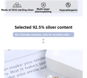 Detailed view of s925 sterling silver earrings with multilayer plating and hypo-allergenic finish