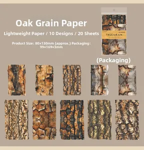 Detailgitter aus Vintage-Eichenrinden-Texturpapier für Scrapbooking und DIY-Journale