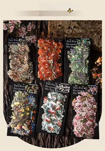Detail of The Four Seasons On The Branches vintage plant stickers for scrapbooking