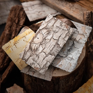 Vintage Bastelpapier-Set mit Birkenrinden-Textur für DIY-Tagebuch und Natur-Dekorationen